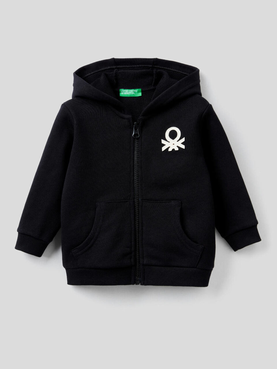 Zip-up hoodie in organic cotton image number 1