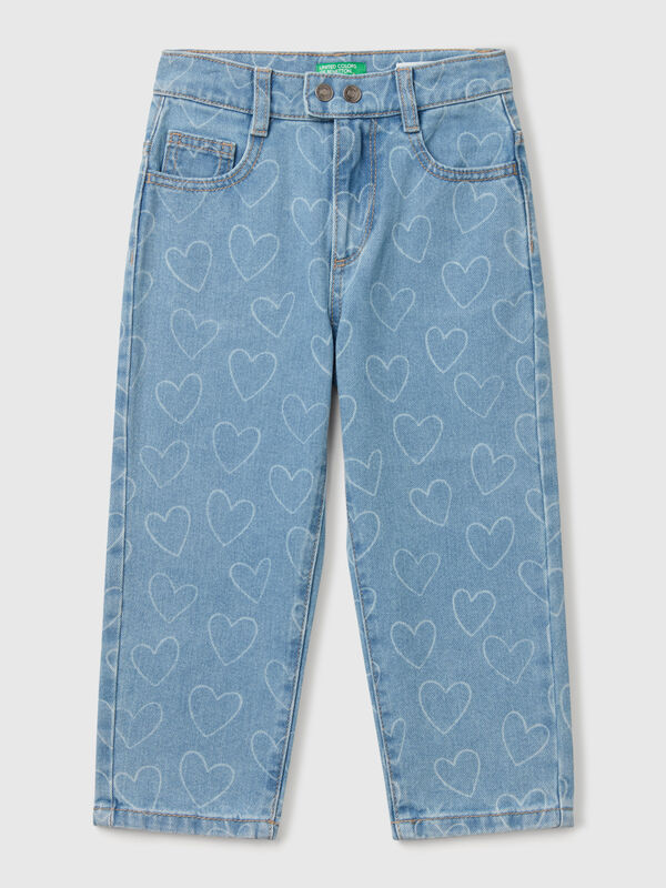 Jeans with heart print Junior Girl