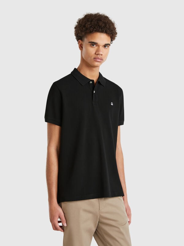 Polo regular noir Homme