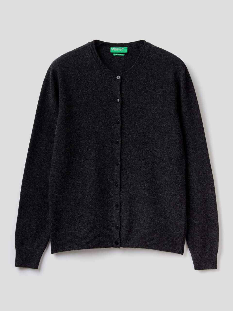 Cardigan girocollo in pura lana vergine image number 1