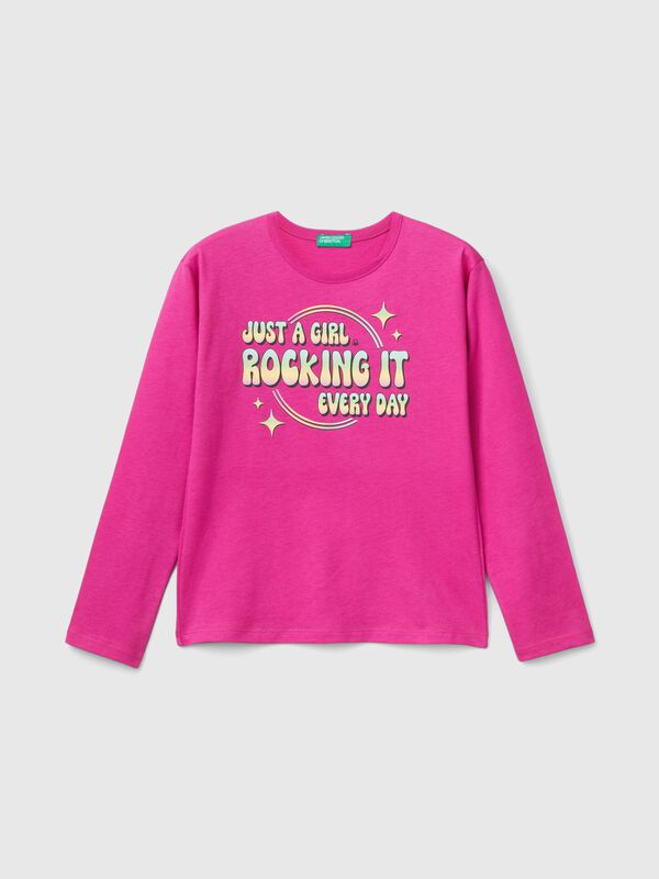 T-shirt with slogan print Junior Girl