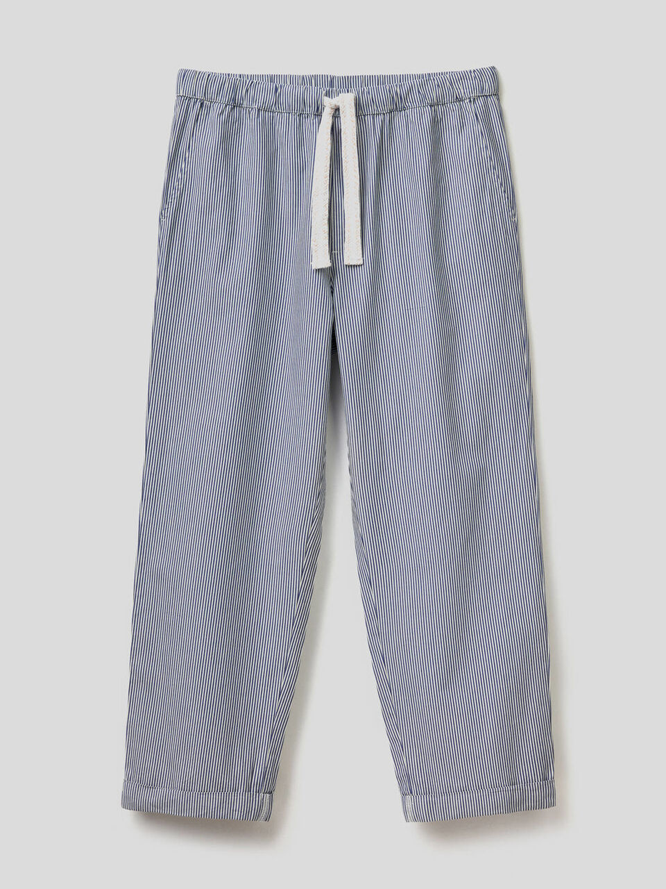 Gestreifte Hose aus reiner Baumwolle image number 1