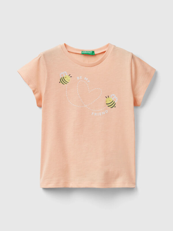 T-Shirt aus Bio-Baumwolle mit Glitter Mädchen