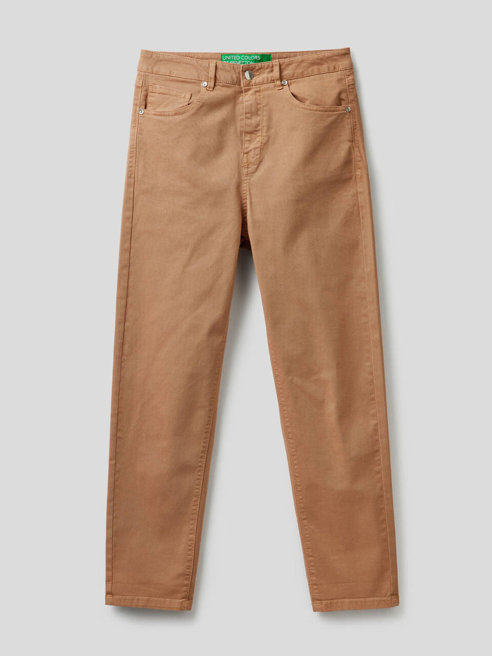 Pantalon boyfriend en coton stretch image number 1