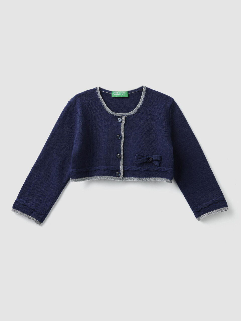 Kurze Strickjacke mit Lurex image number 1