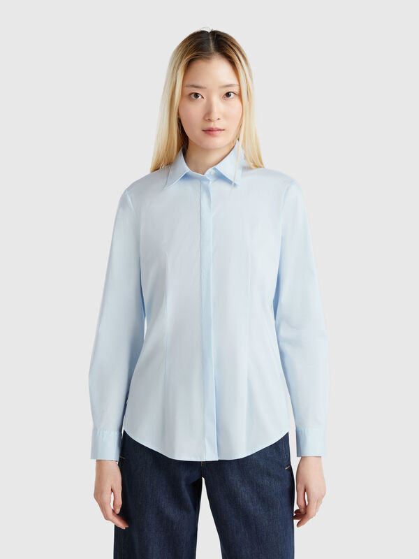 Camicia in misto cotone stretch Donna