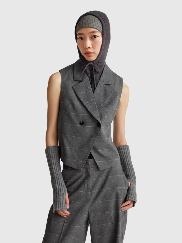 Gilet croisé Prince de Galles Gilet croisé Prince de Galles Femme