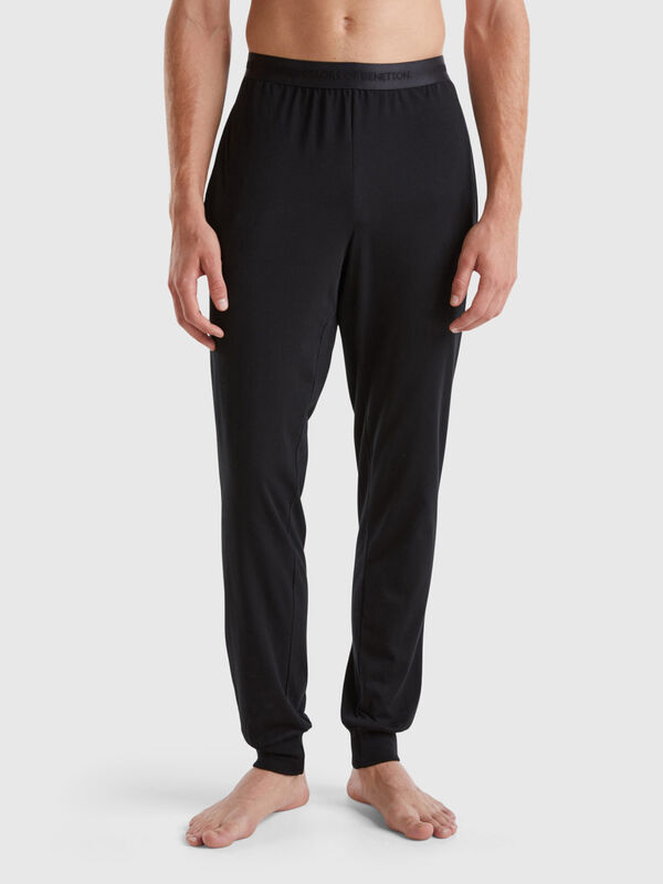 Pantalon avec élastique à logo Homme