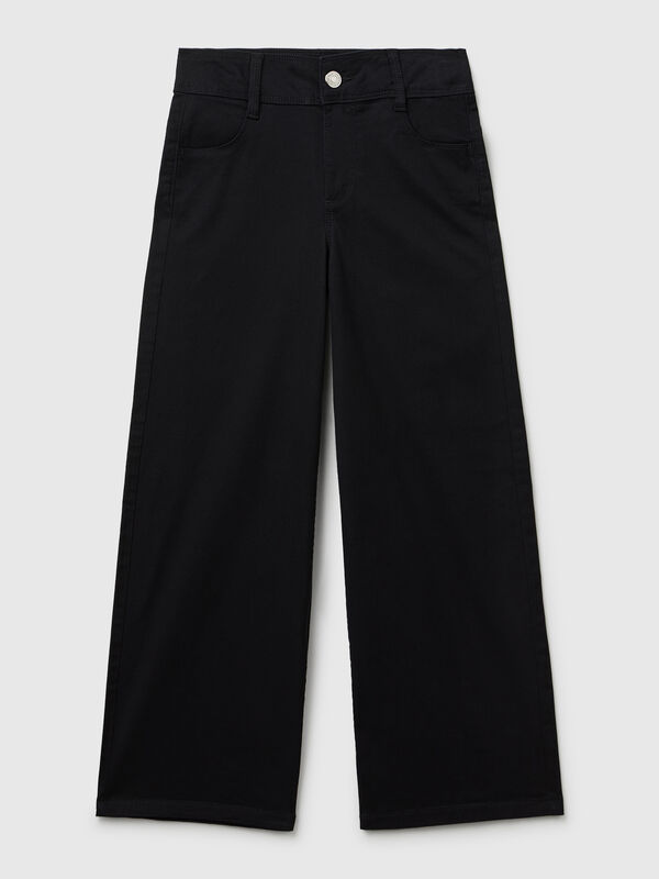 Pantaloni ampi in cotone stretch Bambina