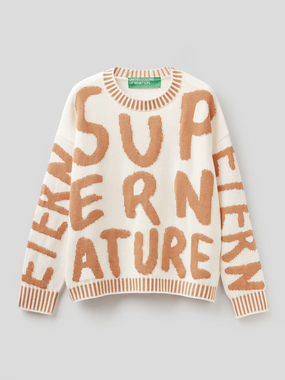 Maglia in cotone con motivo ad intarsio image number 1
