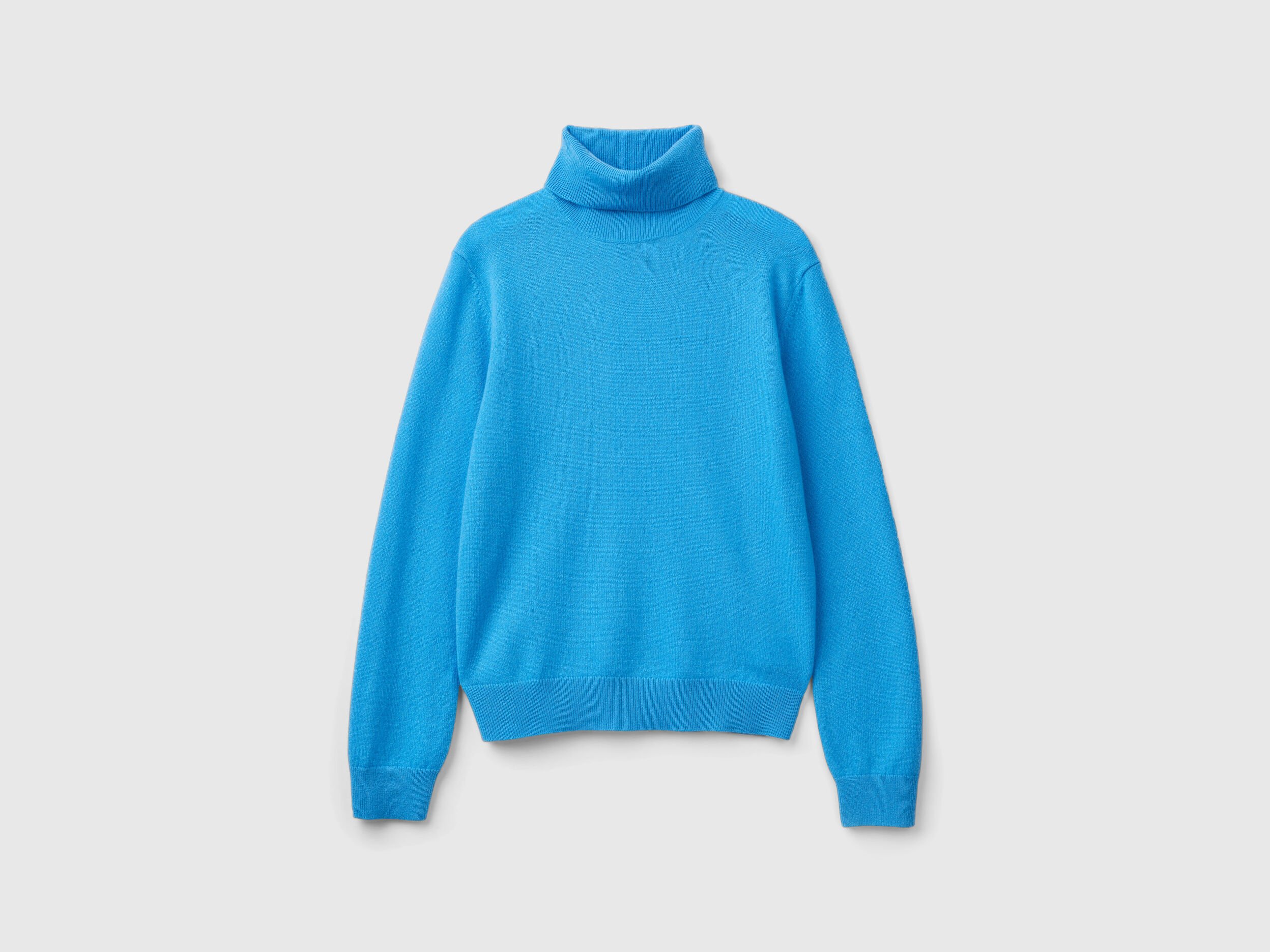 Women's light blue turtleneck sweater 2025