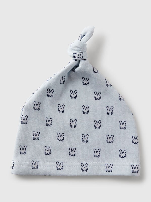 Cappellino stampato con nodino Baby