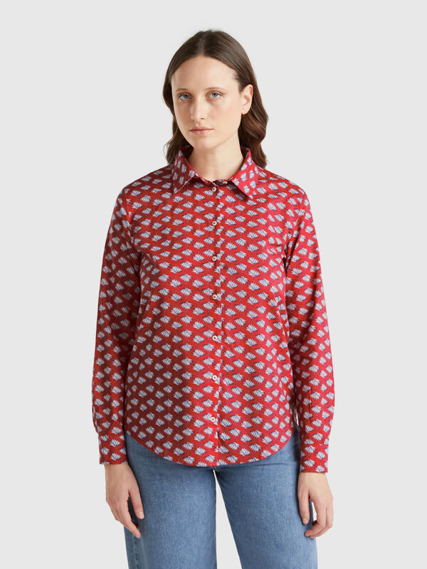 Camicia bordeaux fantasia Donna