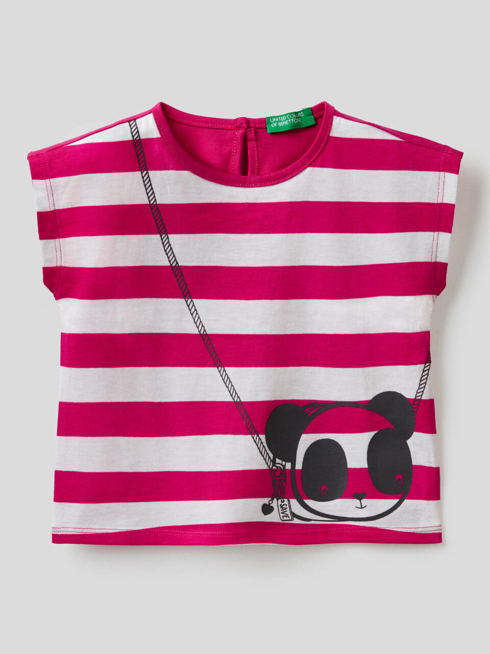 Gestreiftes T-Shirt mit Print image number 1