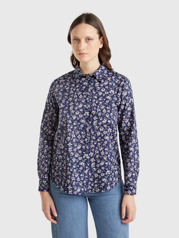 Floral blue shirt Women