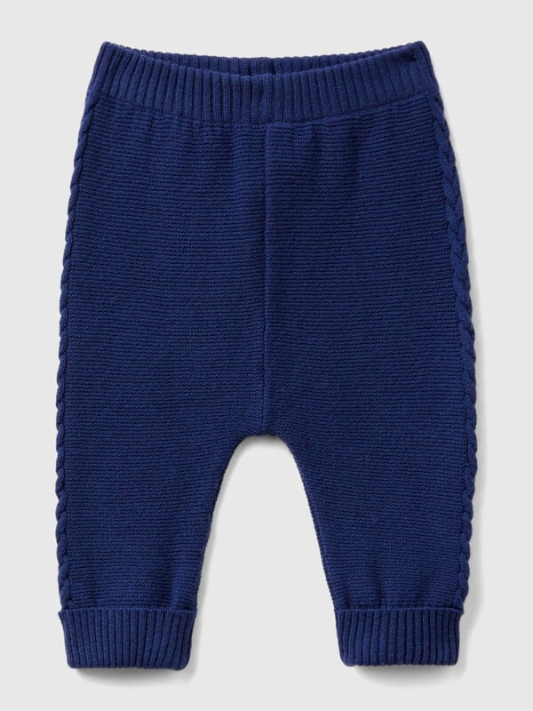 Pantaloni con trecce in misto lana riciclata Baby