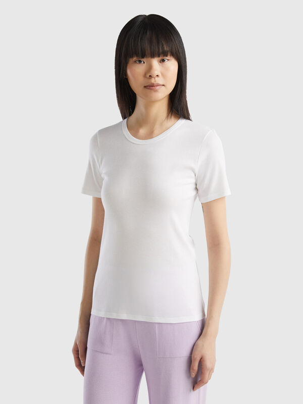 T-shirt in cotone a fibra lunga Donna