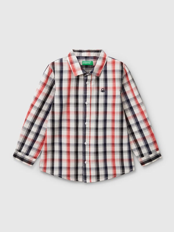 Check shirt in pure cotton Junior Boy