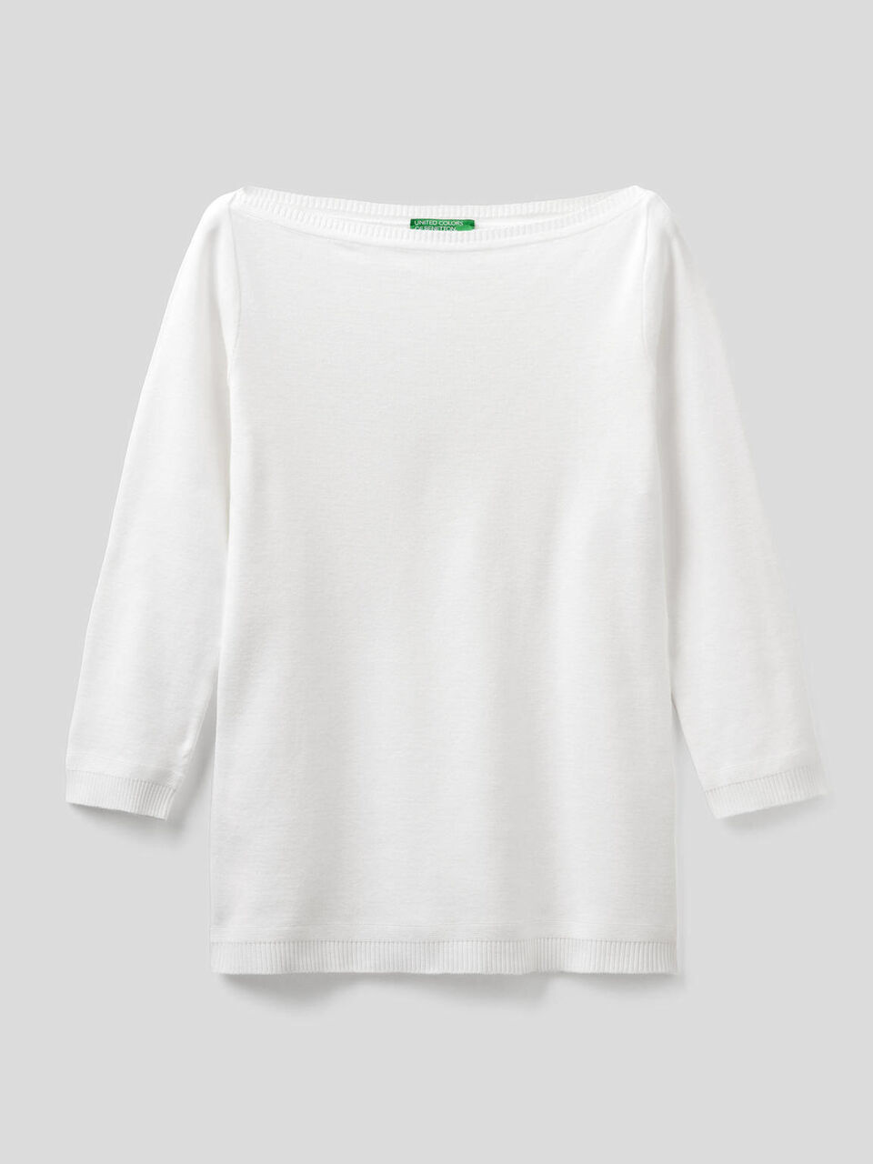 Maglia 100% cotone con scollo a barchetta image number 1