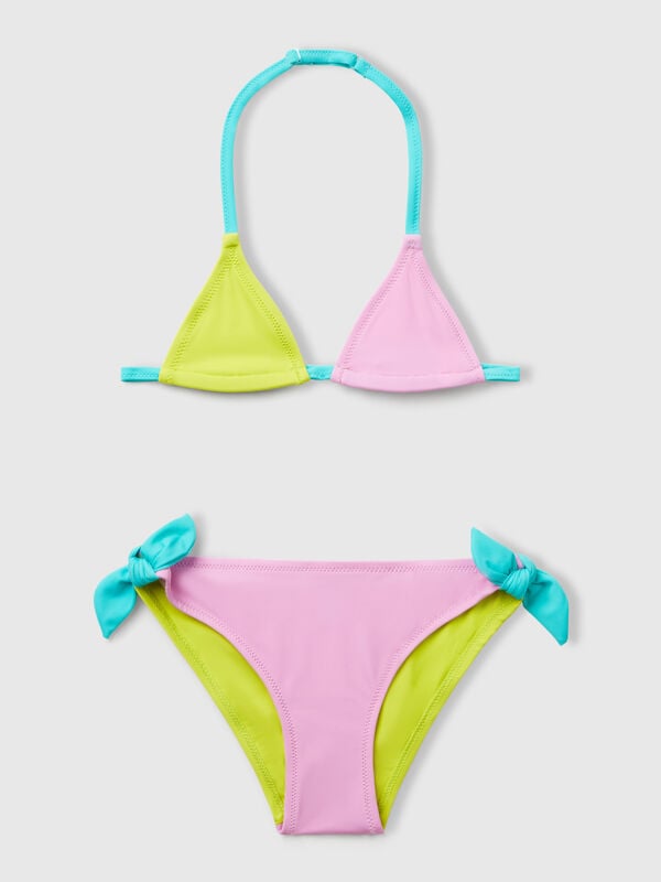 Strandbikini in Farbblockoptik Mädchen