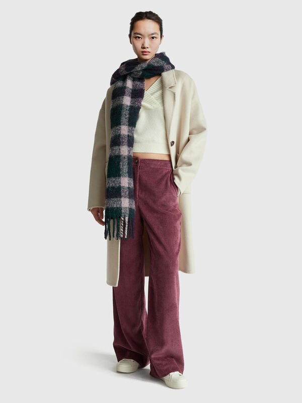 Pantalon évasé en velours Femme