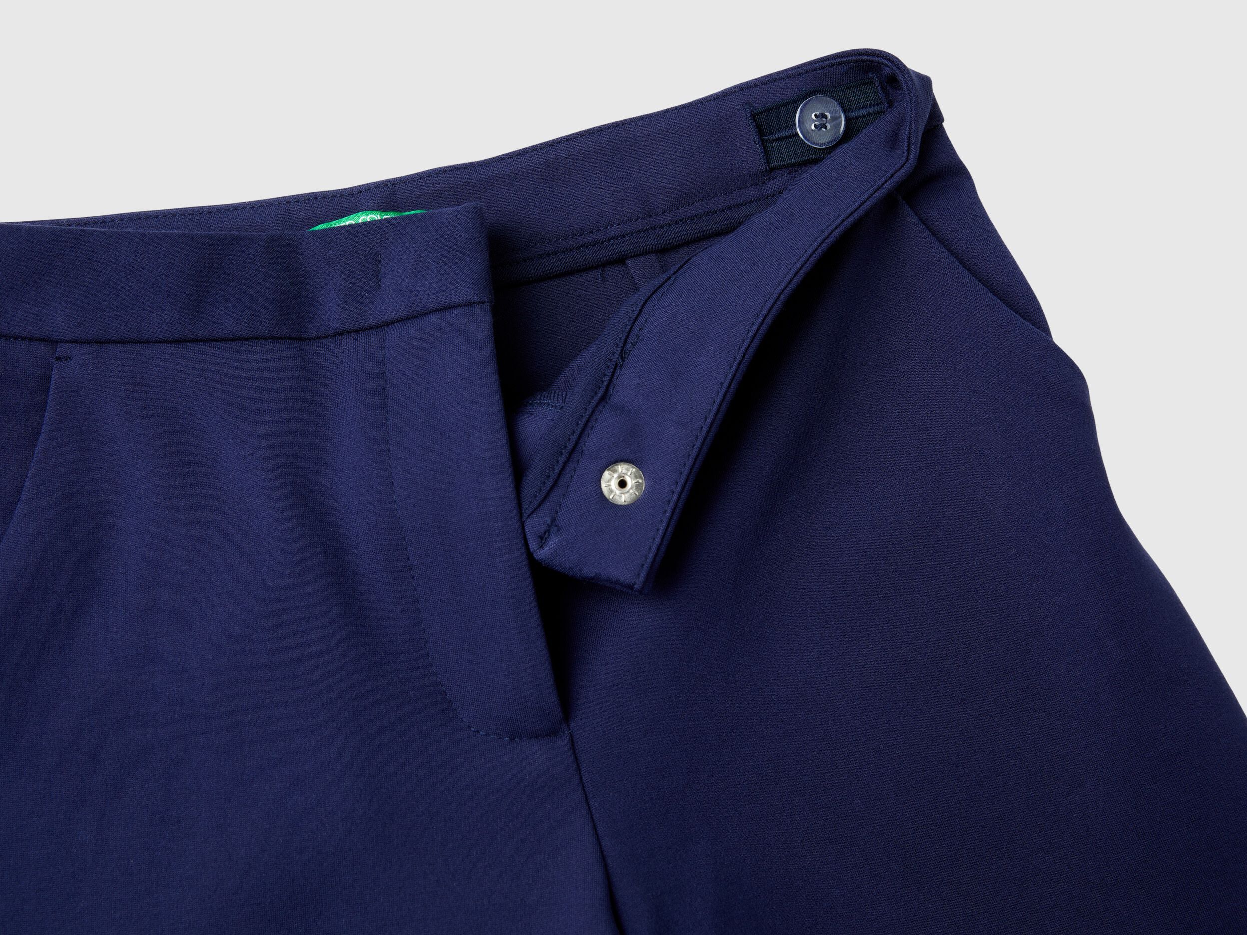 Pantaloni palazzo in misto viscosa Blu Scuro Benetton