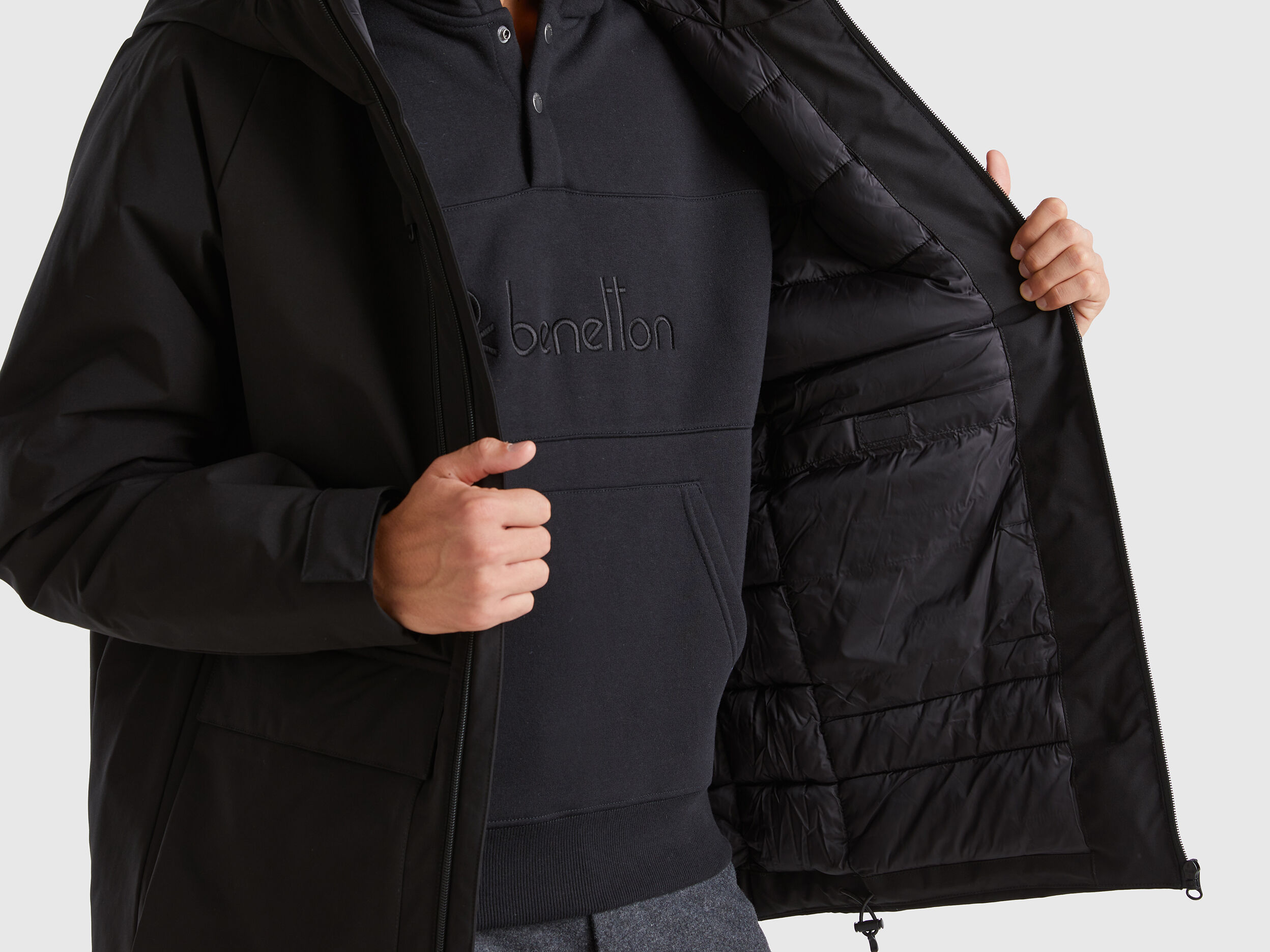 Parka corto imbottito Nero Benetton