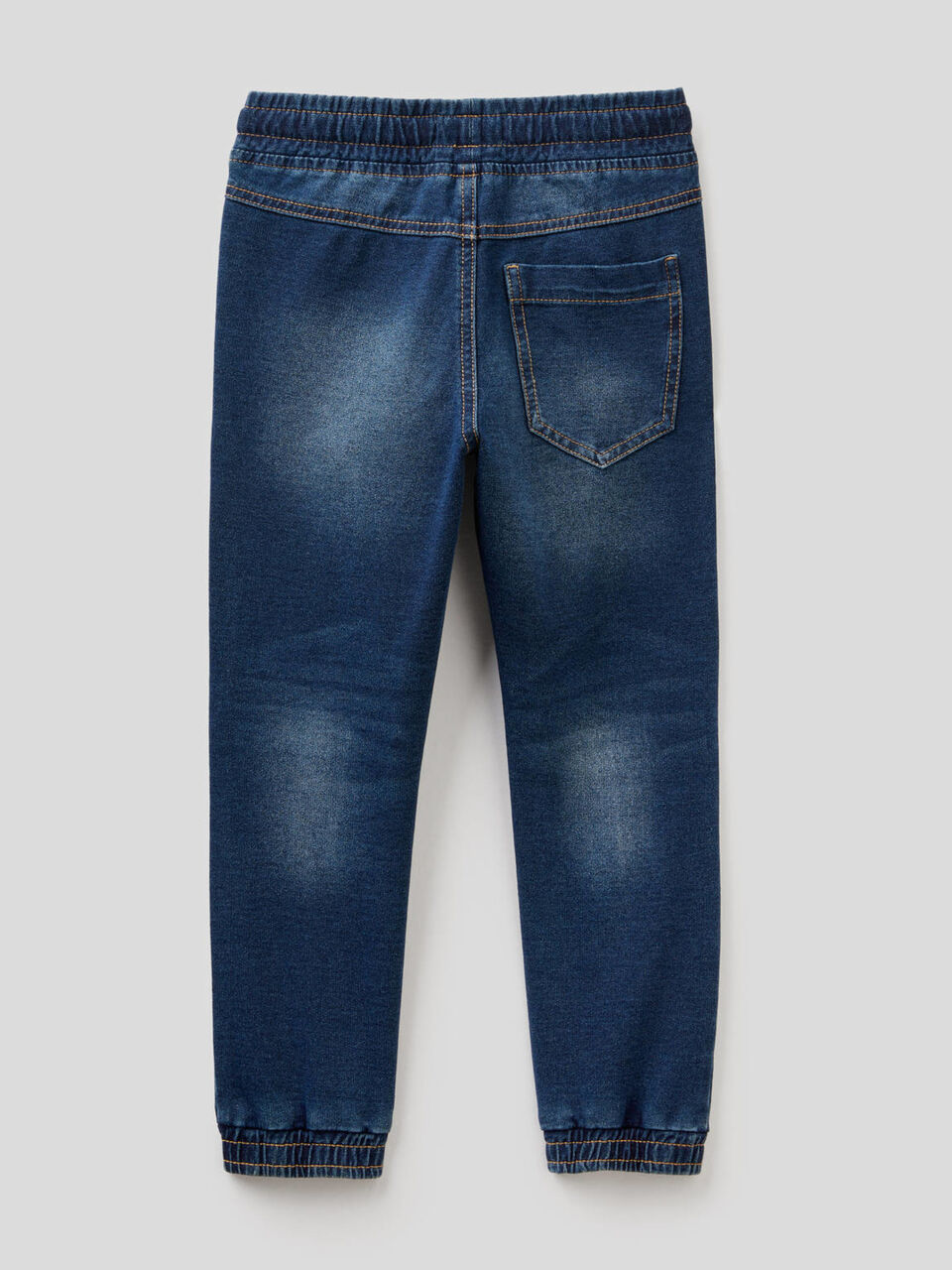 Pantaloni in felpa stretch effetto denim image number 2