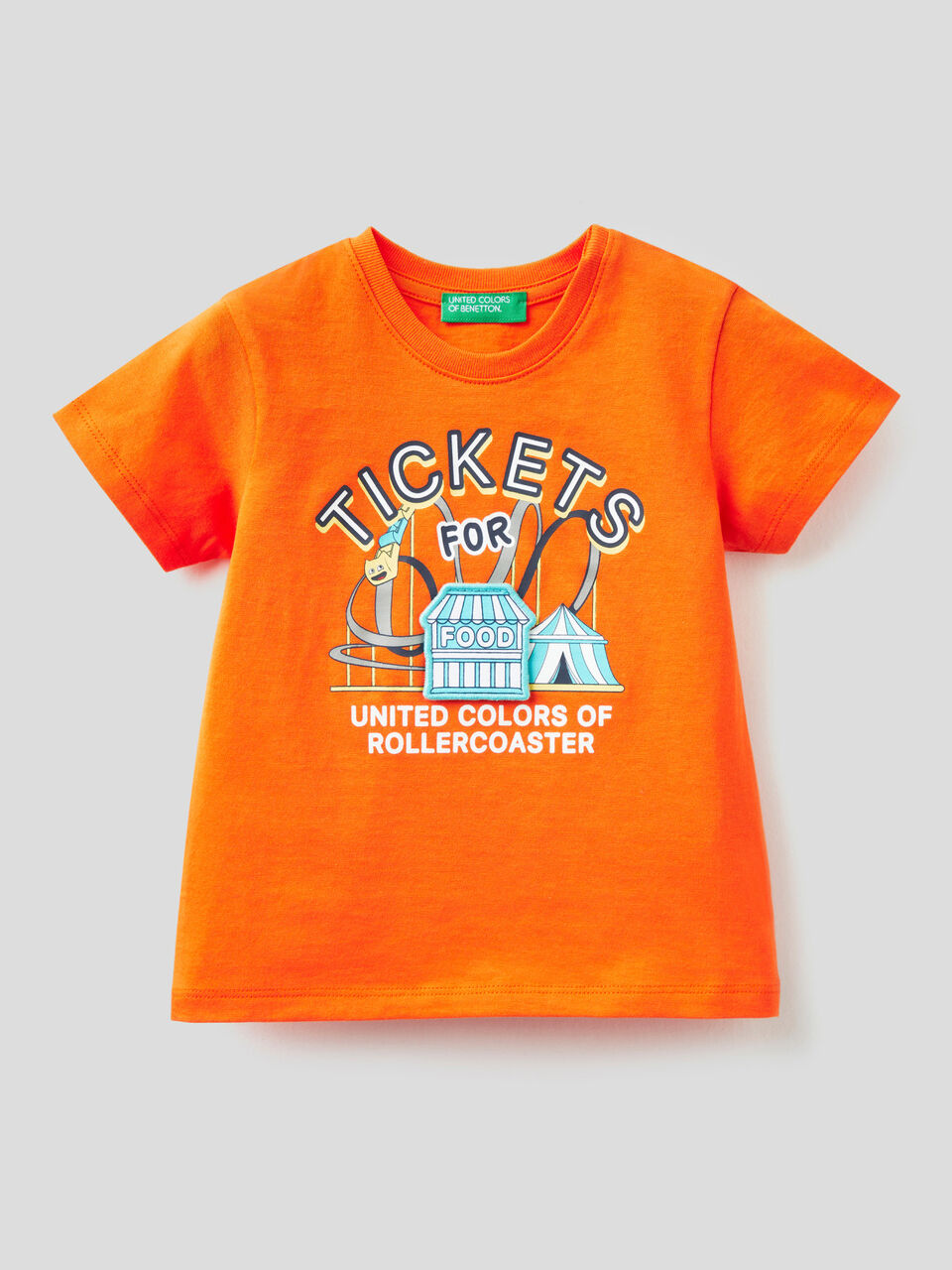 T-shirt with applique in organic cotton image number 1