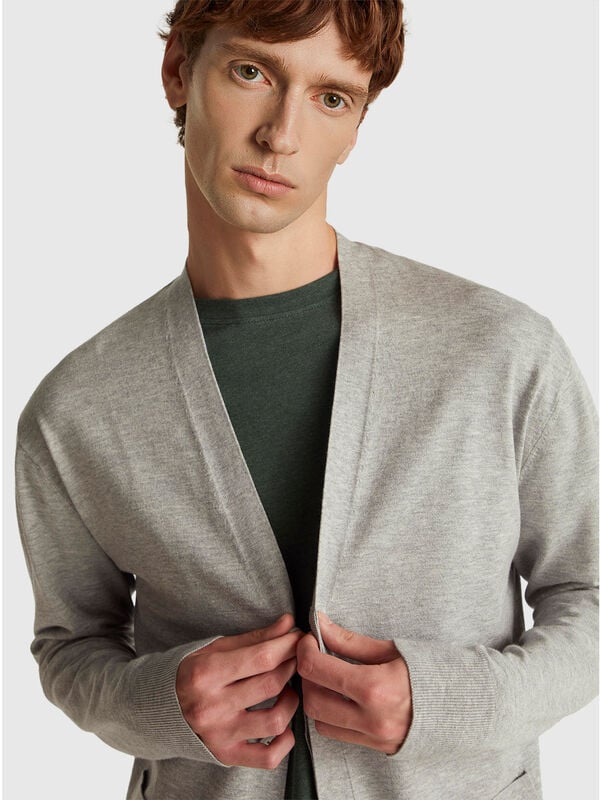 Cardigan in maglia di misto viscosa Uomo