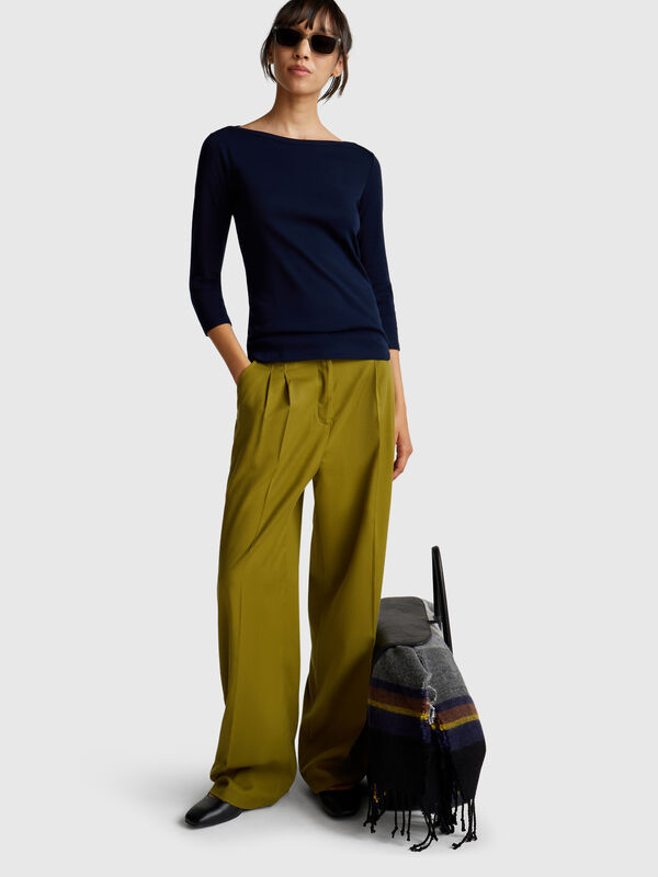 T-shirt con scollo a barchetta Donna