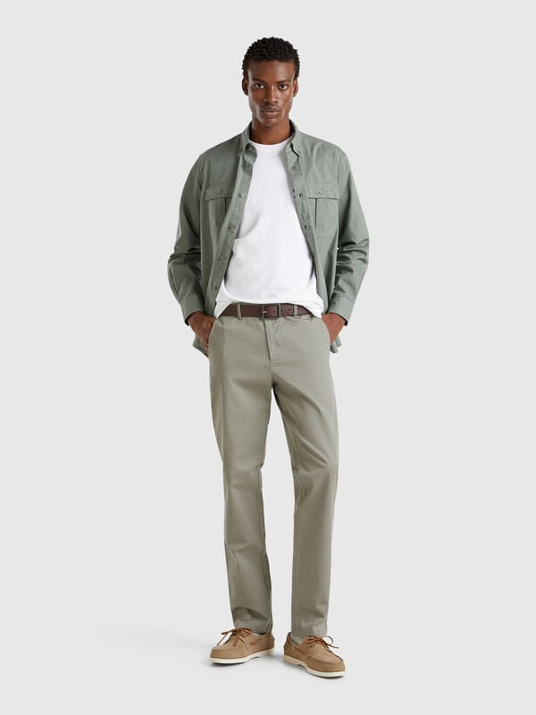 Chino slim fit in cotone stretch Uomo