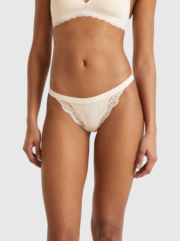 Slip mit Spitzeneinsätzen Damen
