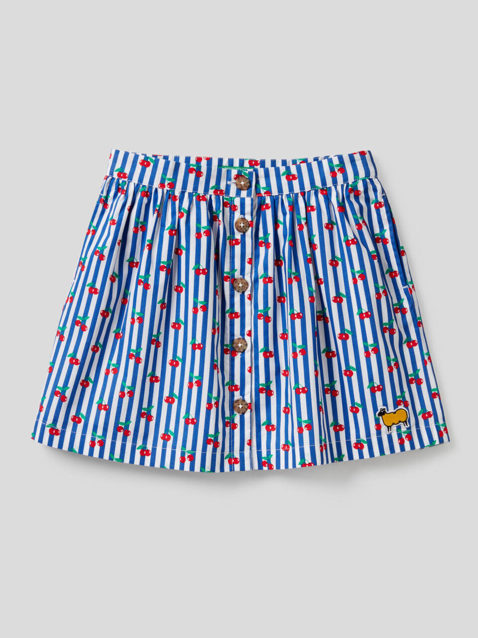 Printed skirt in pure cotton image number 1