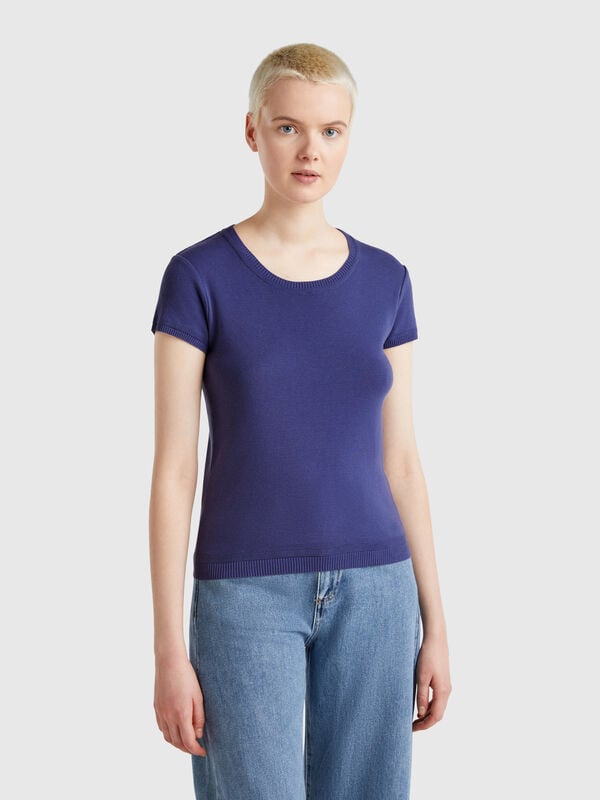 Pull à manches courtes en 100 % coton Femme