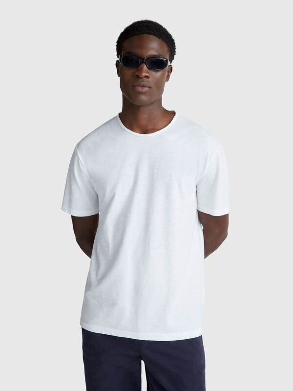 T-shirt en coton flammé Homme
