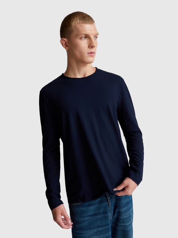 T-shirt à manches longues 100 % coton Homme