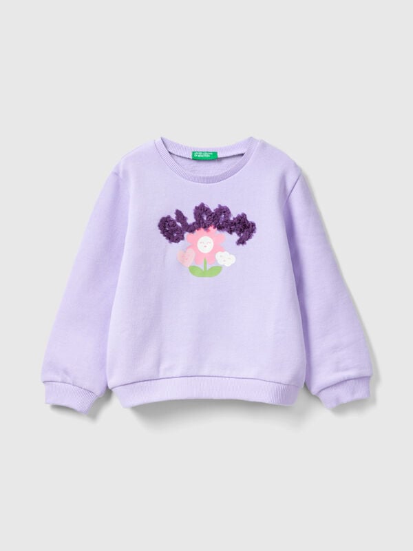 Sweater mit Applikationen mit Blütenblatteffekt Mädchen