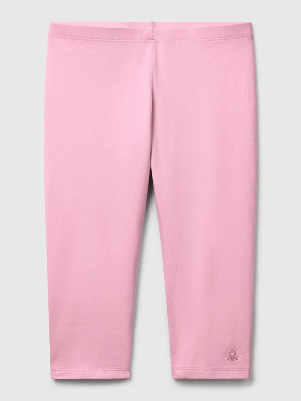 Legging mi-long en coton stretch Filles