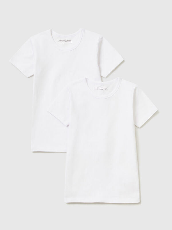 Due t-shirt in cotone bio stretch Bambino