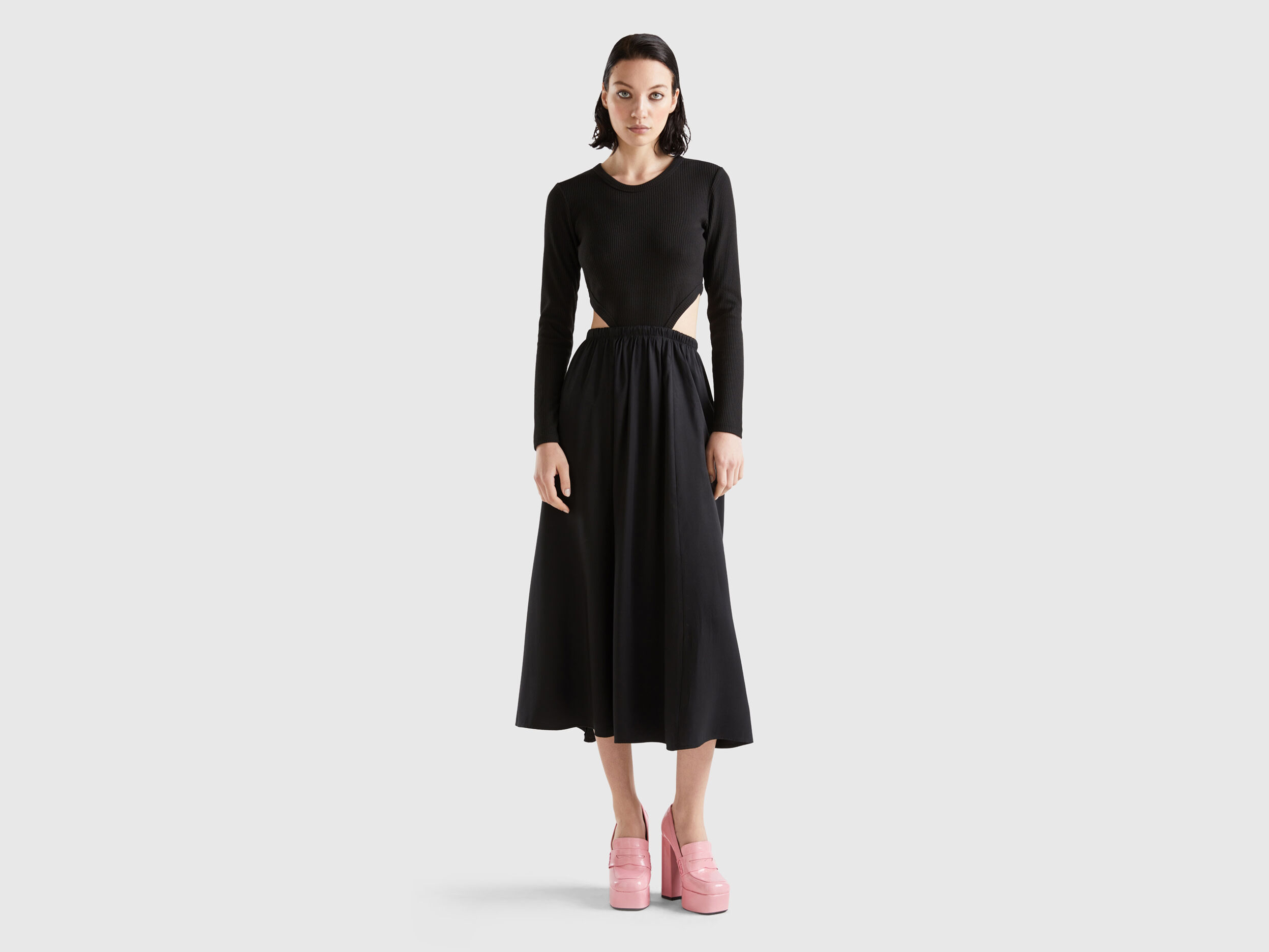 Robe longue cut out