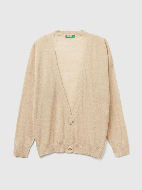 Cardigan léger en mélange d'alpaga Femme