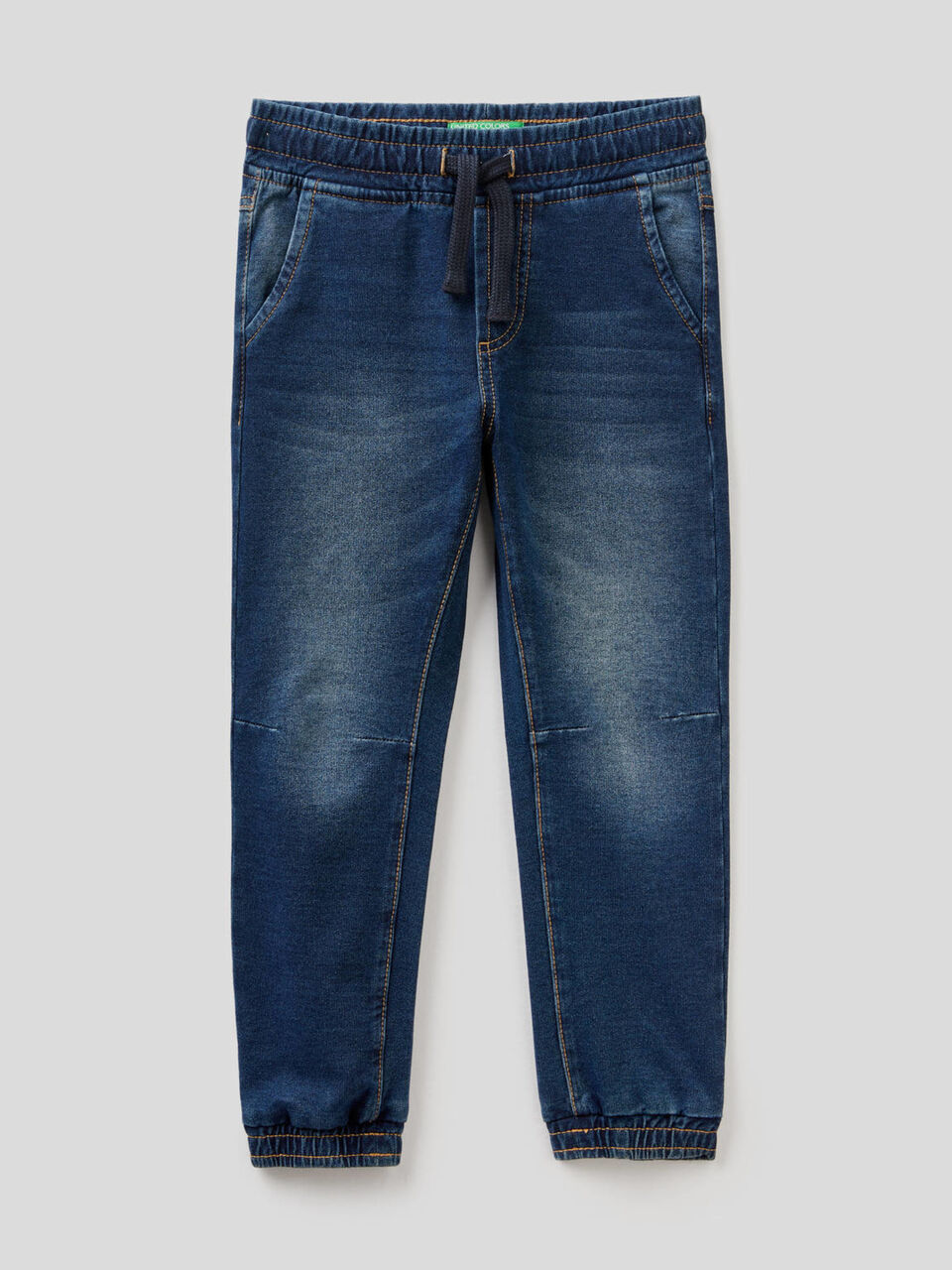 Pantaloni in felpa stretch effetto denim image number 1