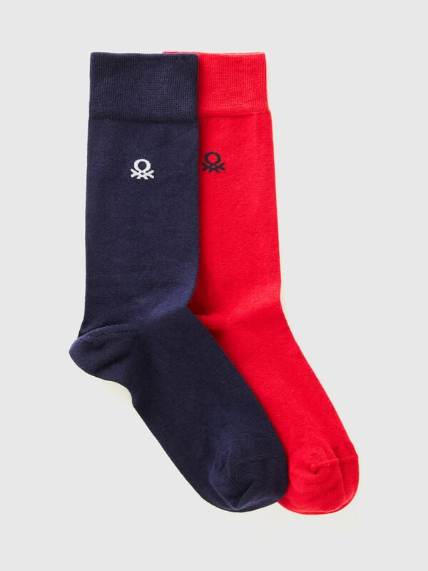 Deux paires de chaussettes 3/4 à logo