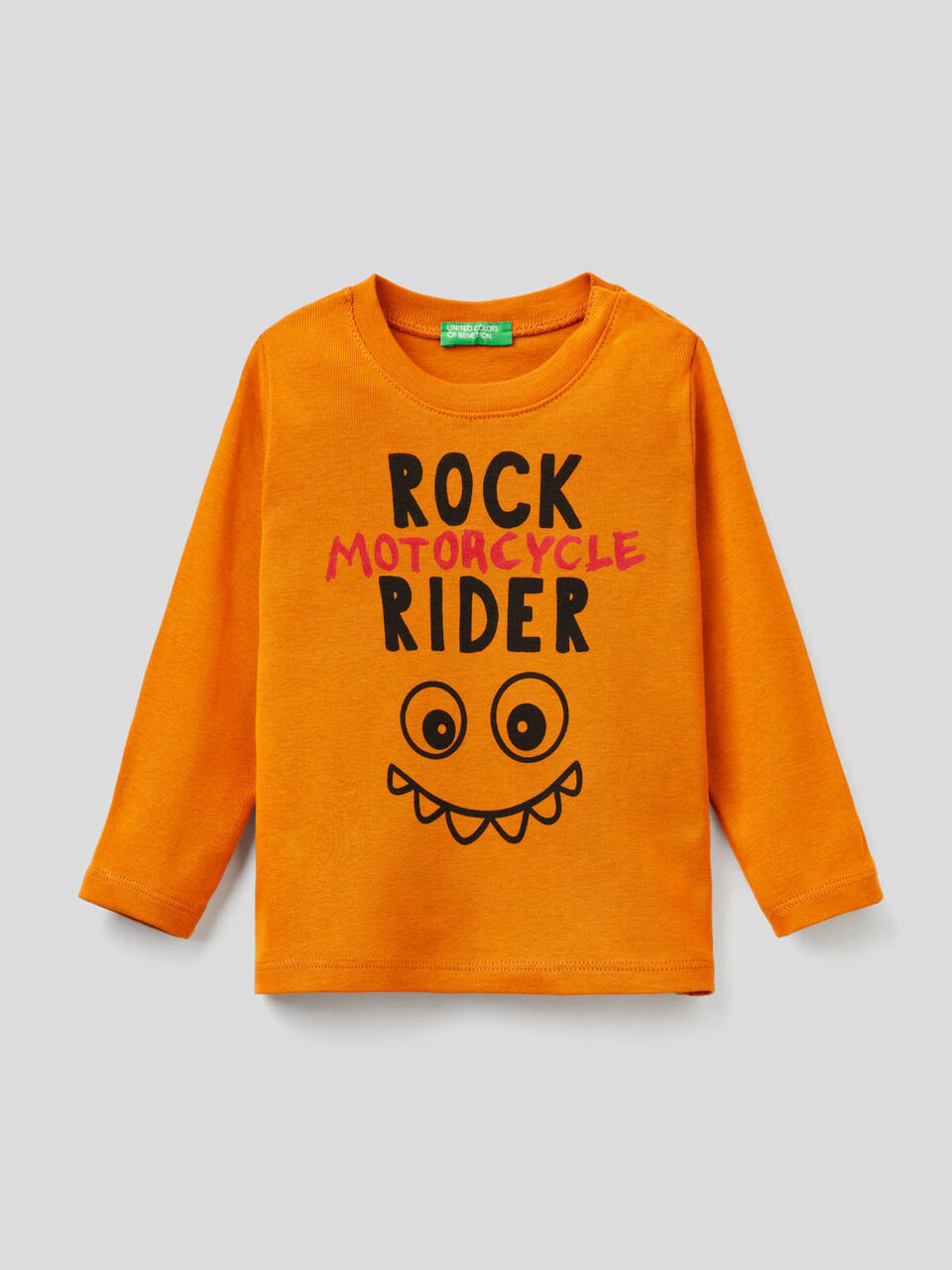 T-shirt manica lunga con stampa slogan image number 1
