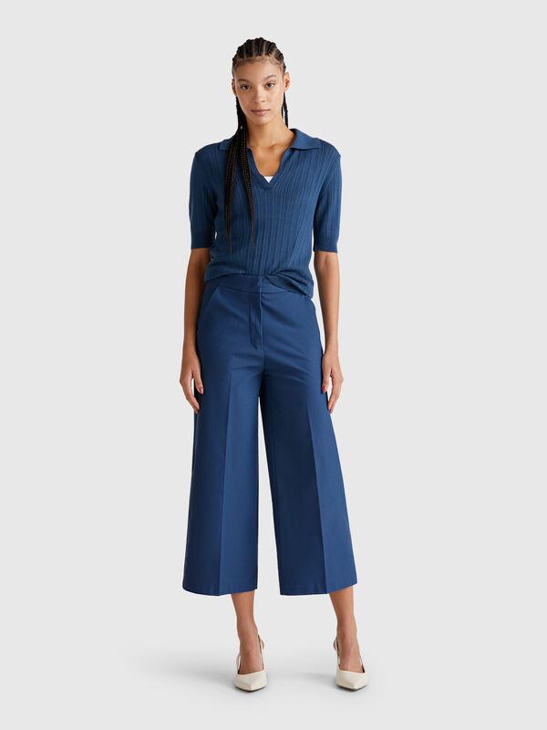 Cropped high-waisted trousers Women
