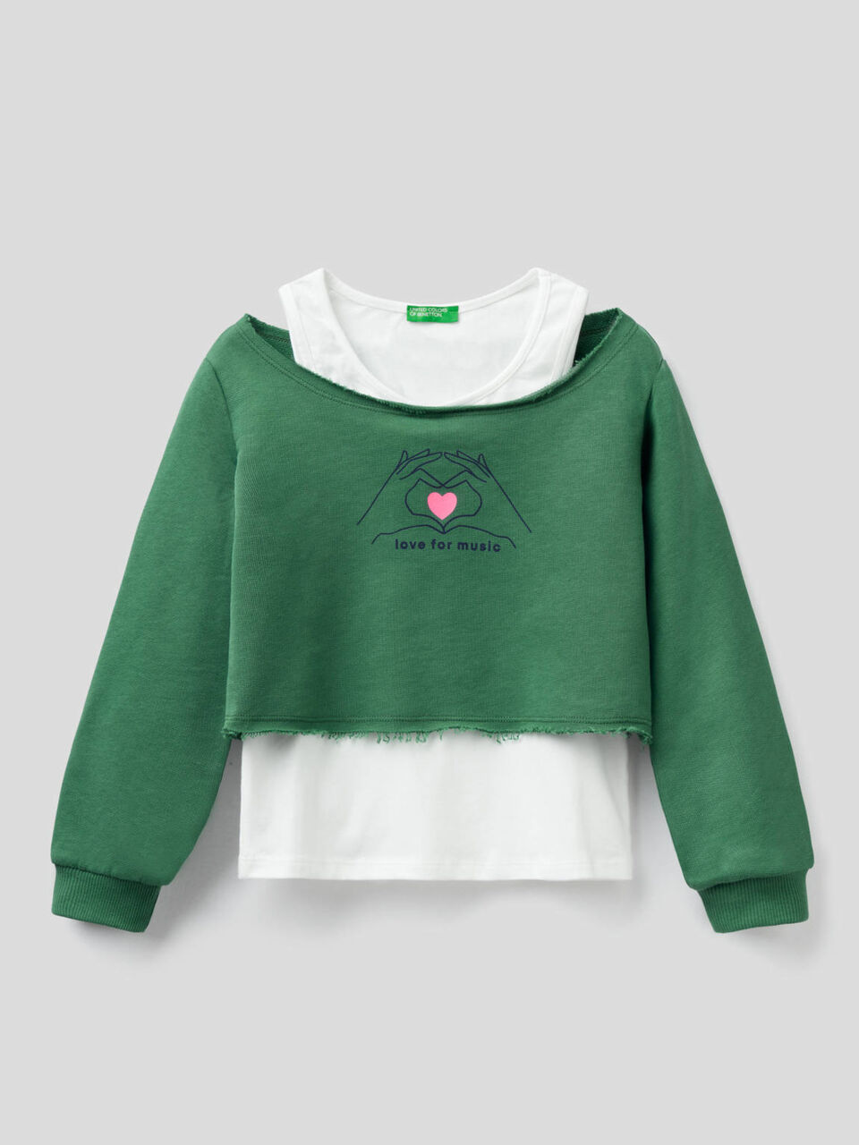 Double layer sweatshirt with tank top image number 1