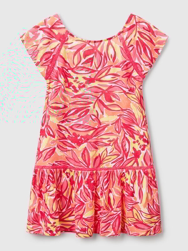 Vestito con stampa tropicale Bambina