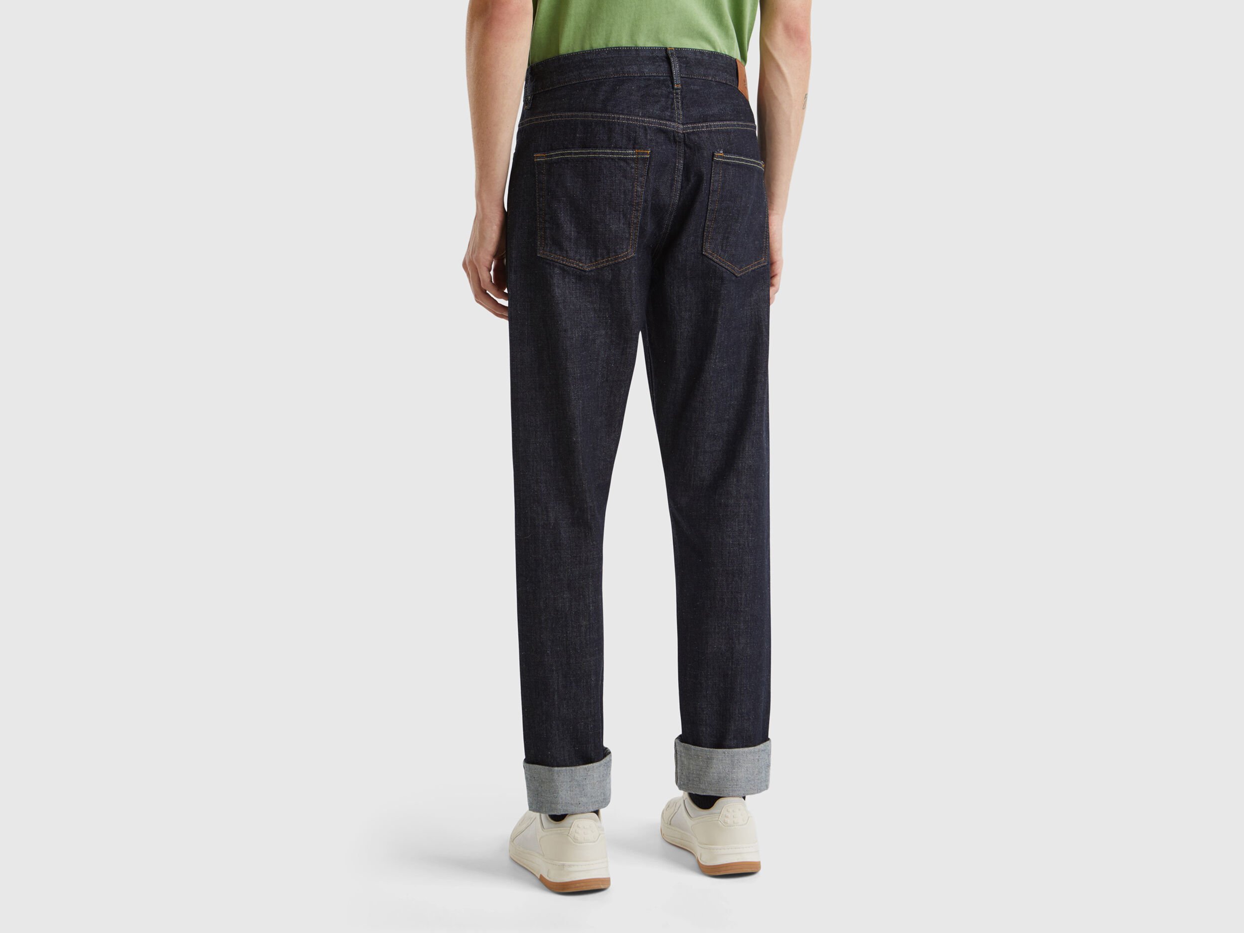 Selvedge denim jeans - Black | Benetton