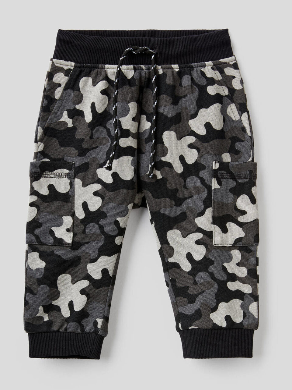 Pantaloni cargo in felpa 100% cotone image number 1